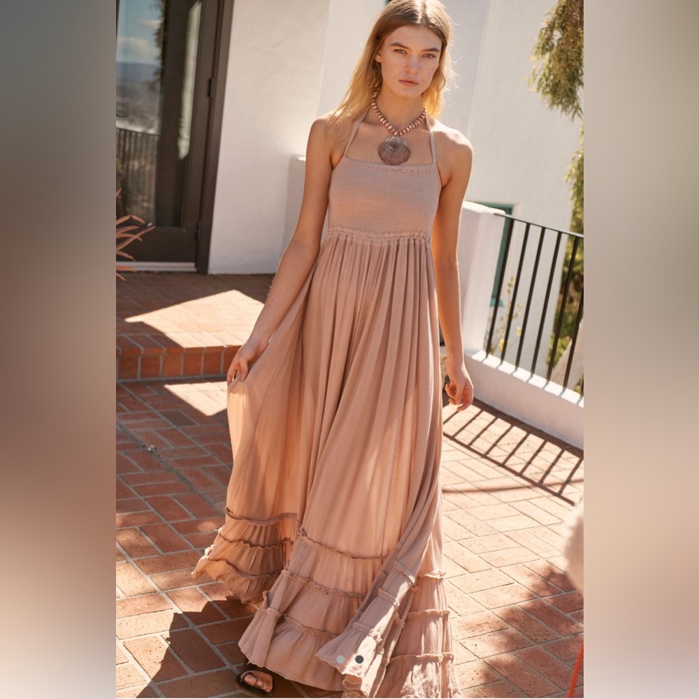 Free people extrateopical maxi dress S taupe
